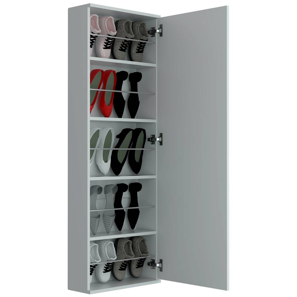 Zapatero Leto Blanco 47x138cm Vertical de Cinco Niveles para Diez pares de Zapatos - Closets | Bylmo