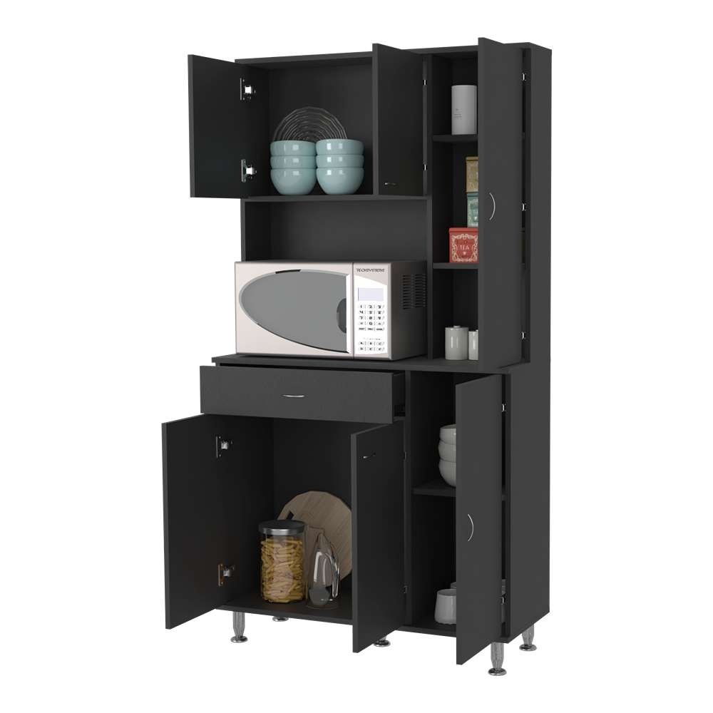 Alacena Della Plus Wengue 90x169cm con Un Entrepaño y con Seis Puertas - Alacenas y Muebles Microondas | Bylmo