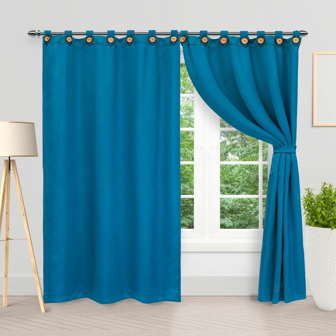 Cortina Blackout de Ojal Lona Azul Fondo Entero 265 cm - Cortinas | Bylmo