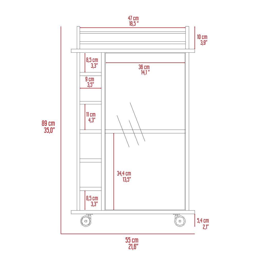 Bar Dukat Expreso 55x55cm sin Cajones y con Seis Portabotellas - Bares | Bylmo