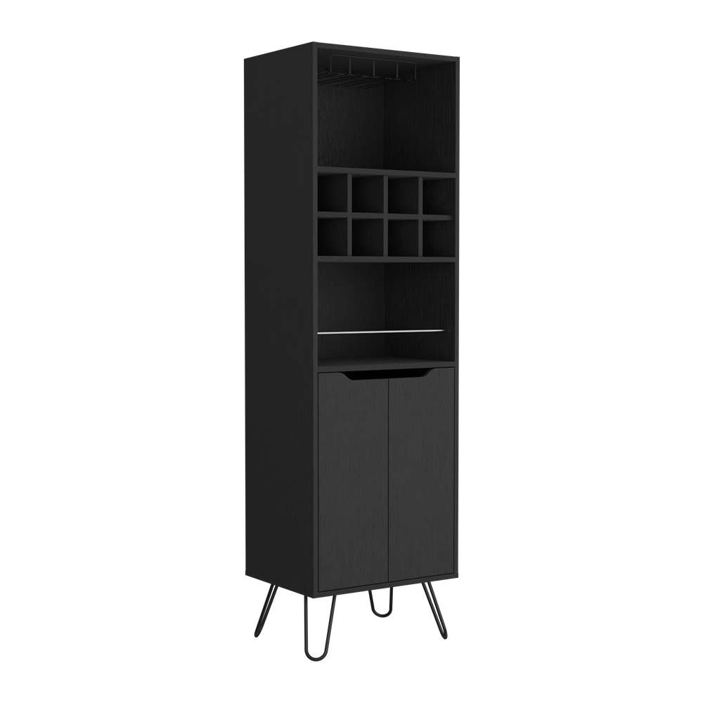 Bar Manhattan Wengue 50x50cm con Un Cajón y con Ocho Portabotellas - Bares | Bylmo