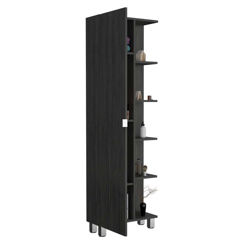 Mueble Esquinero Urano Roble Gris 50x50cm sin Cajones y con Nueve Compartimientos - Bifes y Arrimos | Bylmo