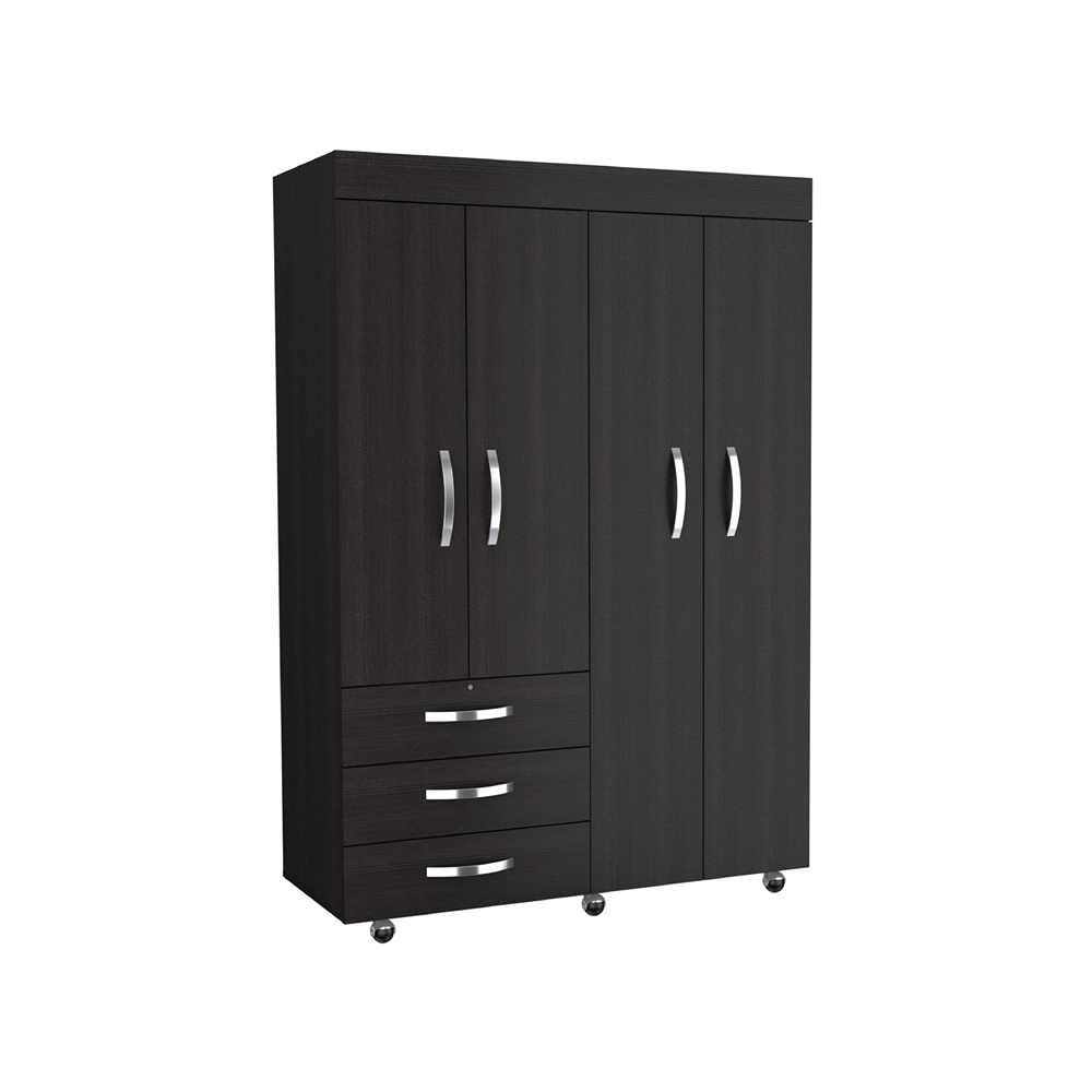 Closet Isisi Wengue 119x173cm con 3 Cajones con 2 Entrepaños - Closets | Bylmo