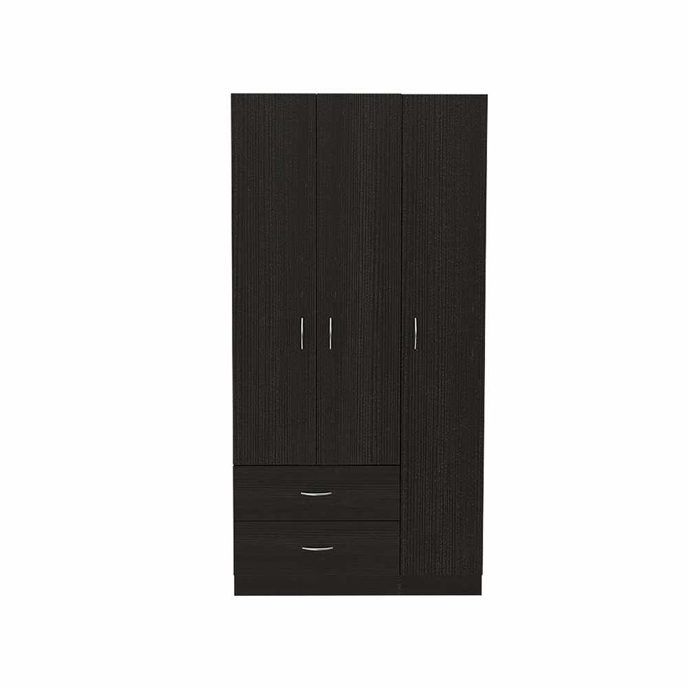 Closet Mistico Wengue 90 cm con Tres Puertas y Dos Cajones - Closets | Bylmo