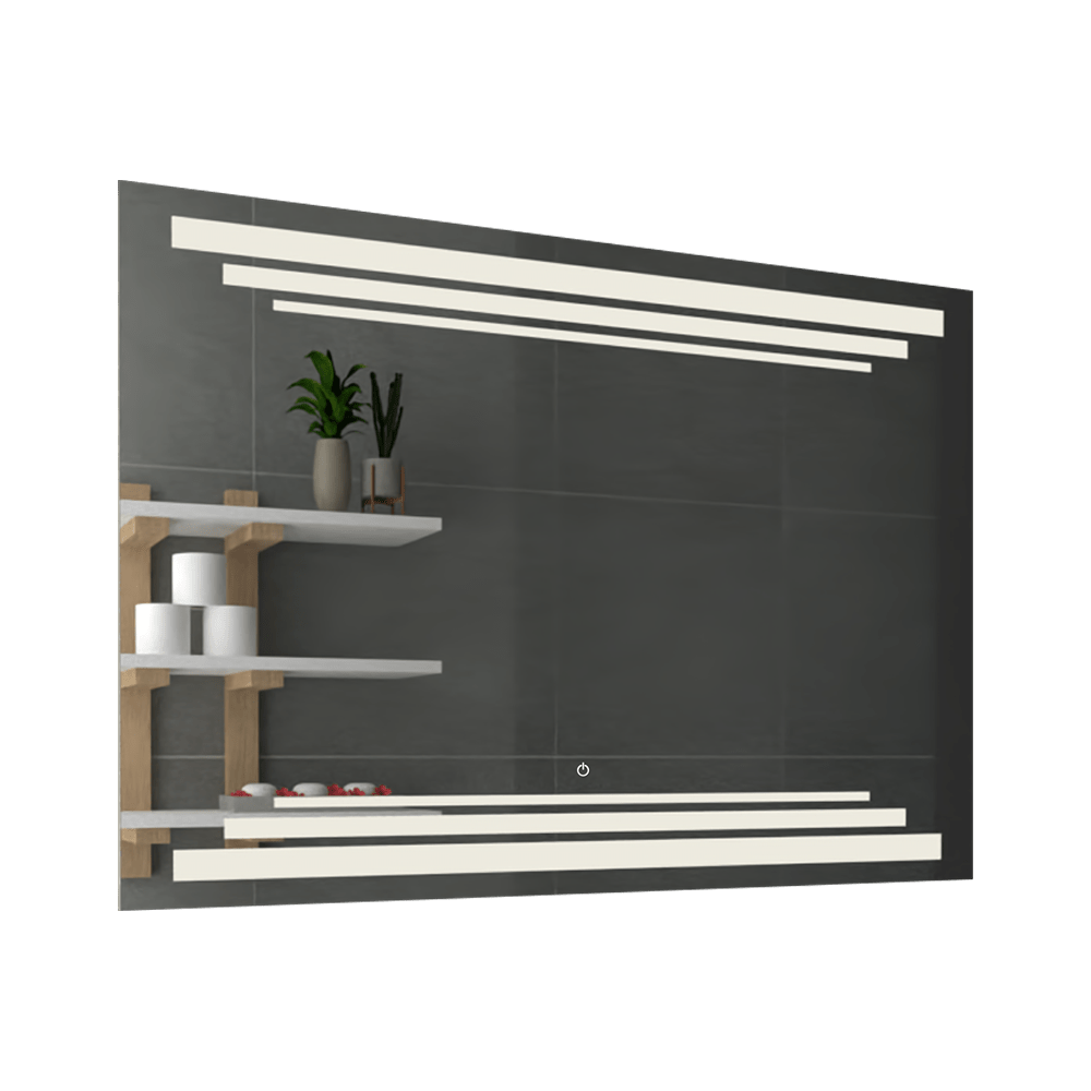 Espejo de Baño Led Touch Baru Plateado 100x70cm Rectangular con Sandblasting - Espejos de Baño | Bylmo