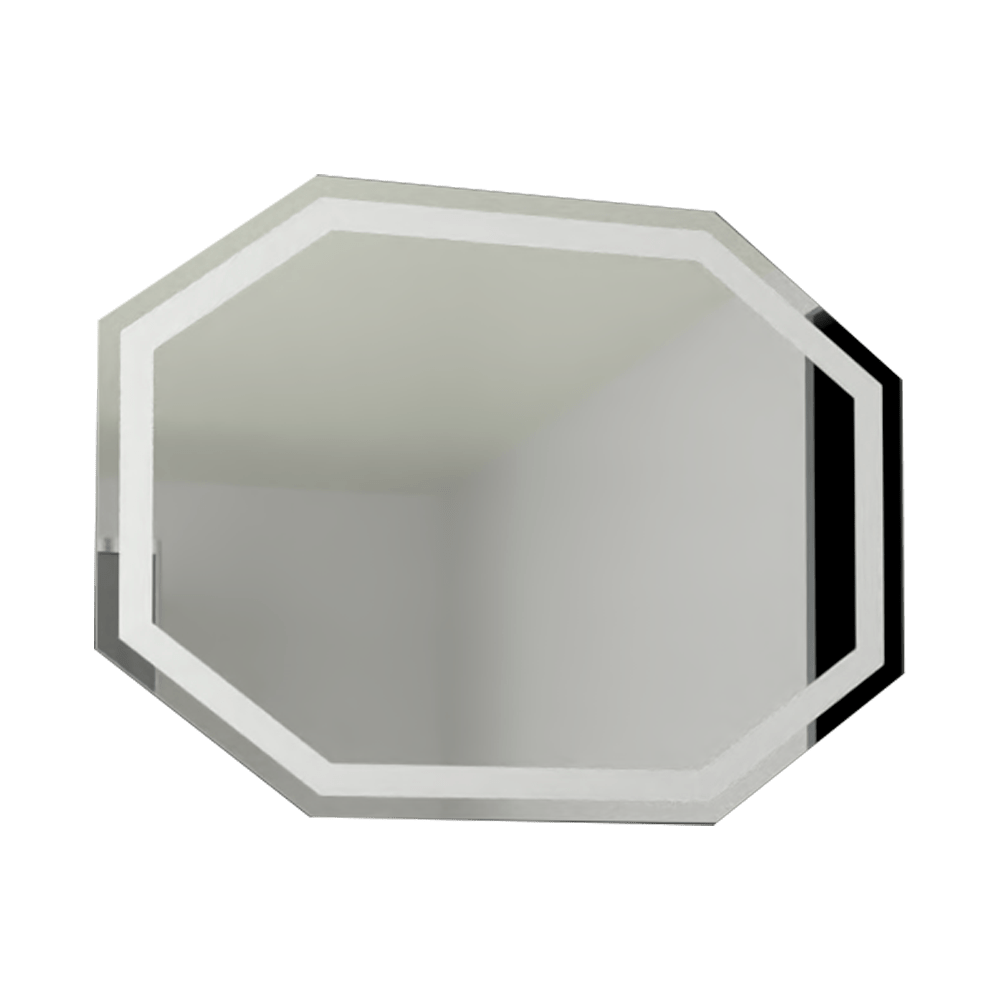 Espejo de Baño Led Mizu Plateado 80x60cm Hexagono con Sandblasting - Espejos de Baño | Bylmo