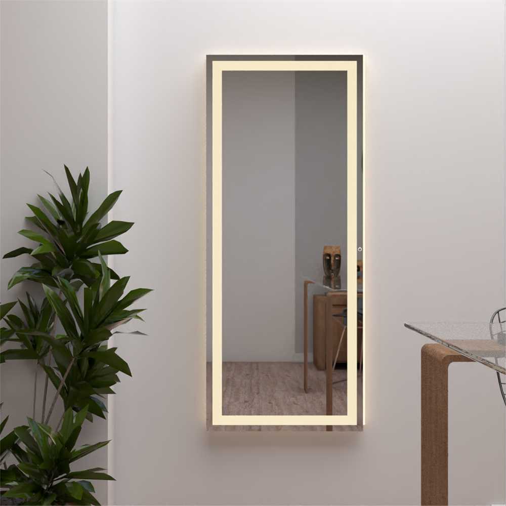 Espejo de Baño Tavira Plateado 50x130cm Rectangular y con Iluminiación Led - Espejos Decorativos | Bylmo