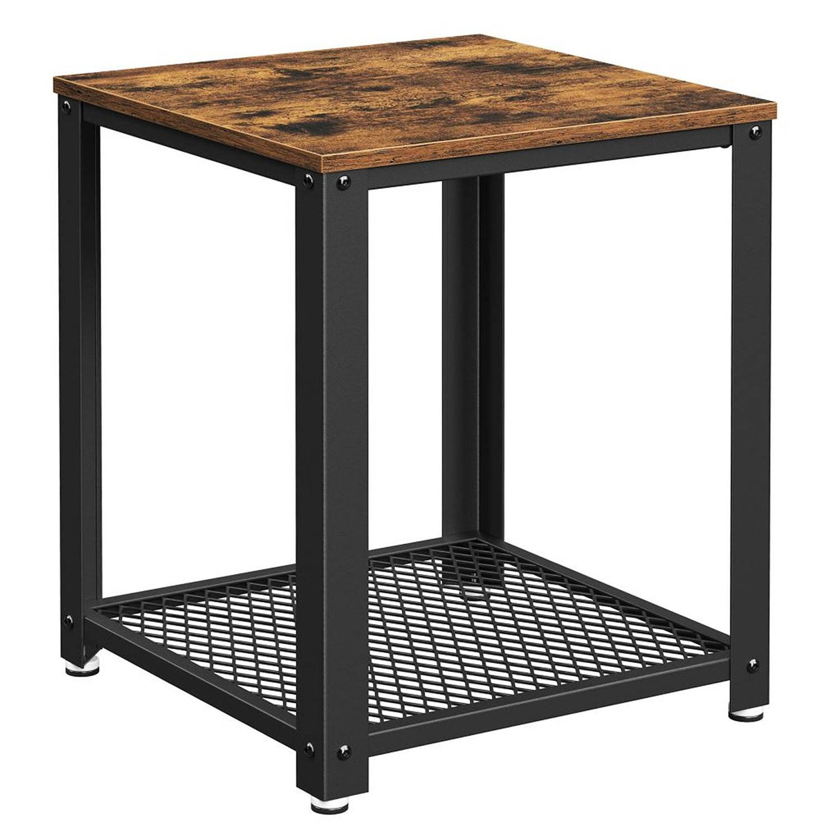Mesa Auxiliar Jimmy Café Rústico y Negro 45 cm Minimalista - Mesas Auxiliares | Bylmo