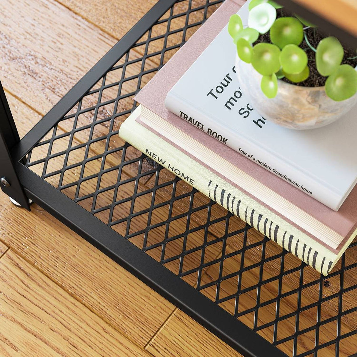 Mesa Auxiliar Jimmy Café Rústico y Negro 45 cm Minimalista - Mesas Auxiliares | Bylmo