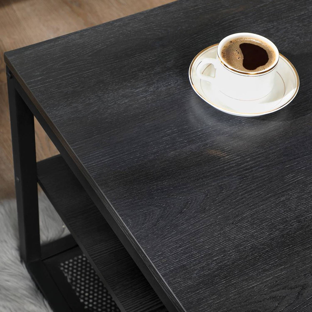 Mesa de Centro Negro 100x45cm Rectangular y con Compartimientos - Mesas de Centro | Bylmo