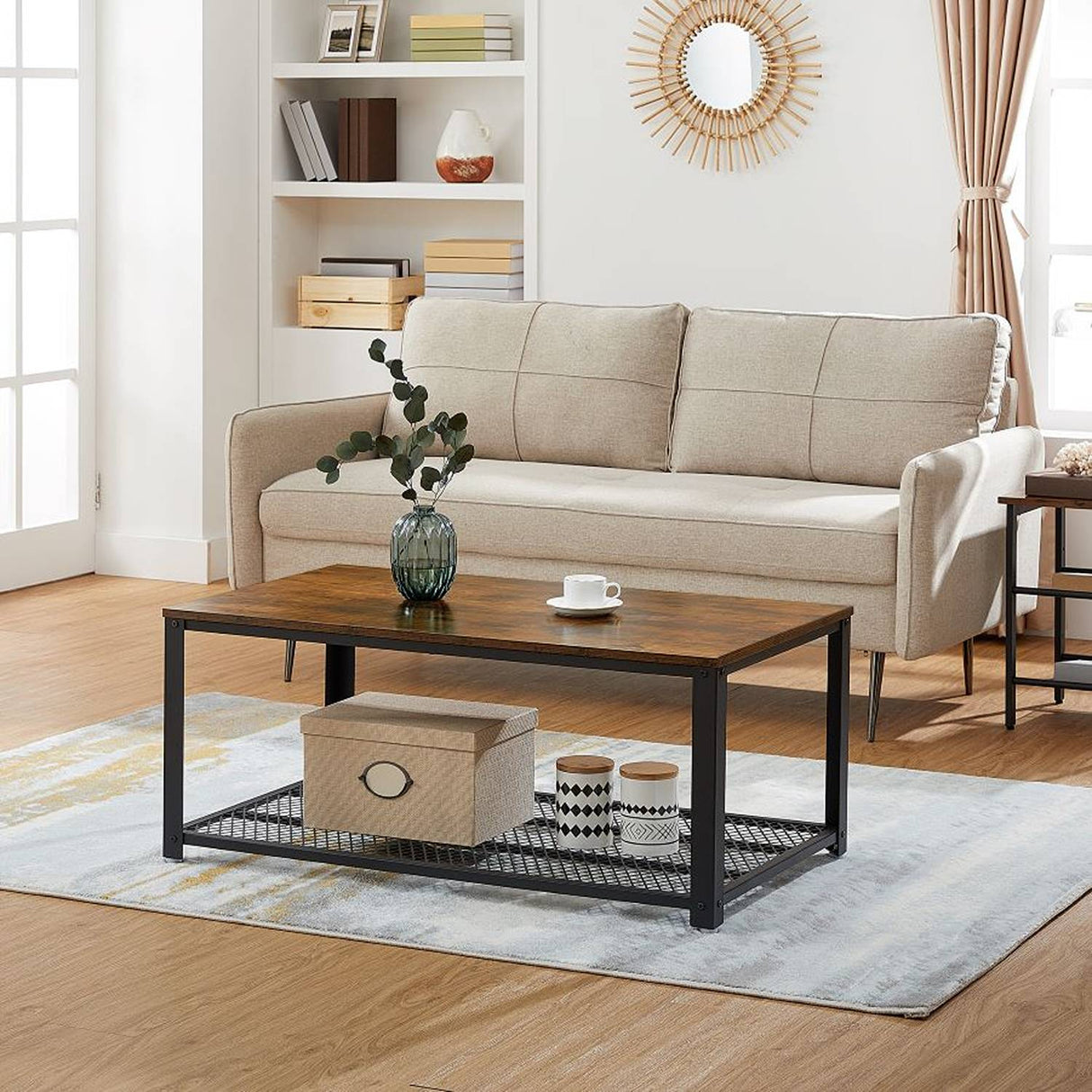 Mesa de Centro SIN COLOR 106x45cm Rectangular y con Compartimientos - Mesas de Centro | Bylmo
