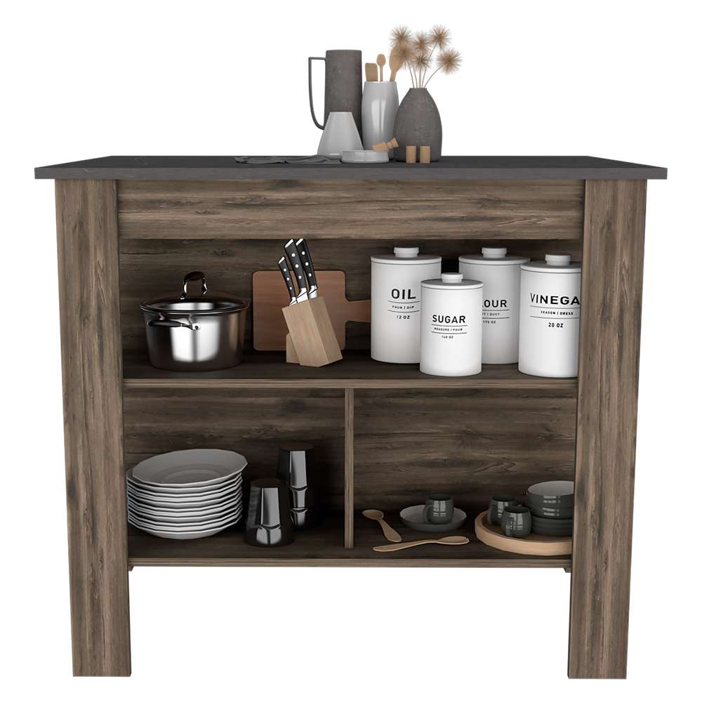 Mueble Auxiliar de Cocina Cala Bellota y Onix 100x100cm con Dos Entrepaños y con Tres Comportamientos - Alacenas y Muebles Microondas | Bylmo