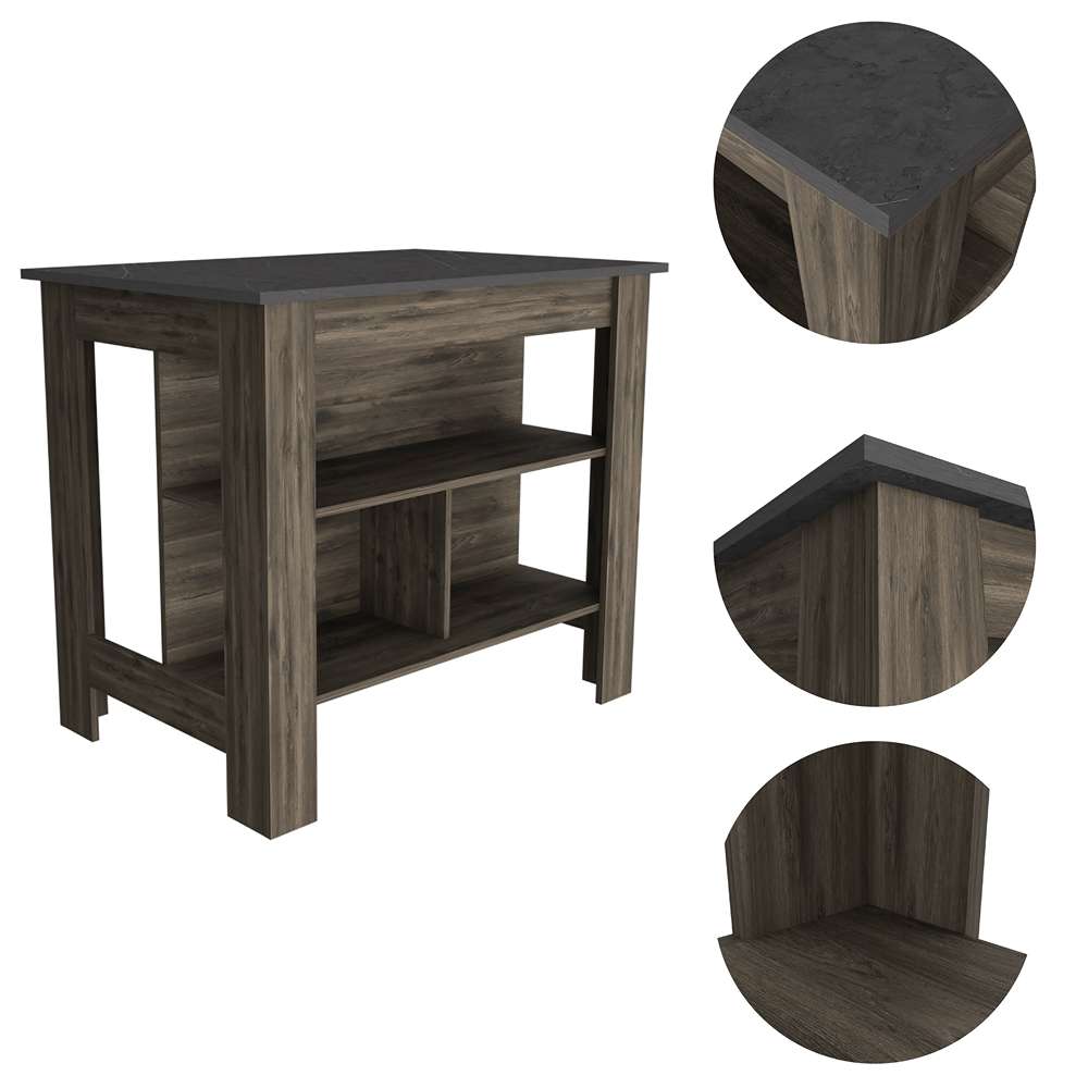 Mueble Auxiliar de Cocina Cala Bellota y Onix 100x100cm con Dos Entrepaños y con Tres Comportamientos - Alacenas y Muebles Microondas | Bylmo