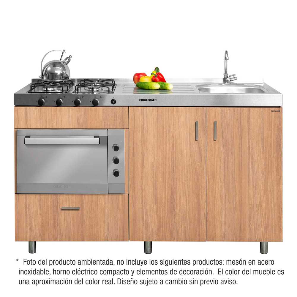 Mueble Inferior con Dos Puertas y Un Cajón Soldeu Amber 150 cm - Muebles Inferiores | Bylmo