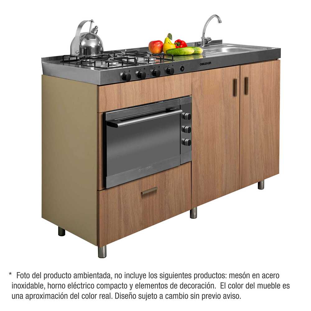 Mueble Inferior con Dos Puertas y Un Cajón Soldeu Amber 150 cm - Muebles Inferiores | Bylmo