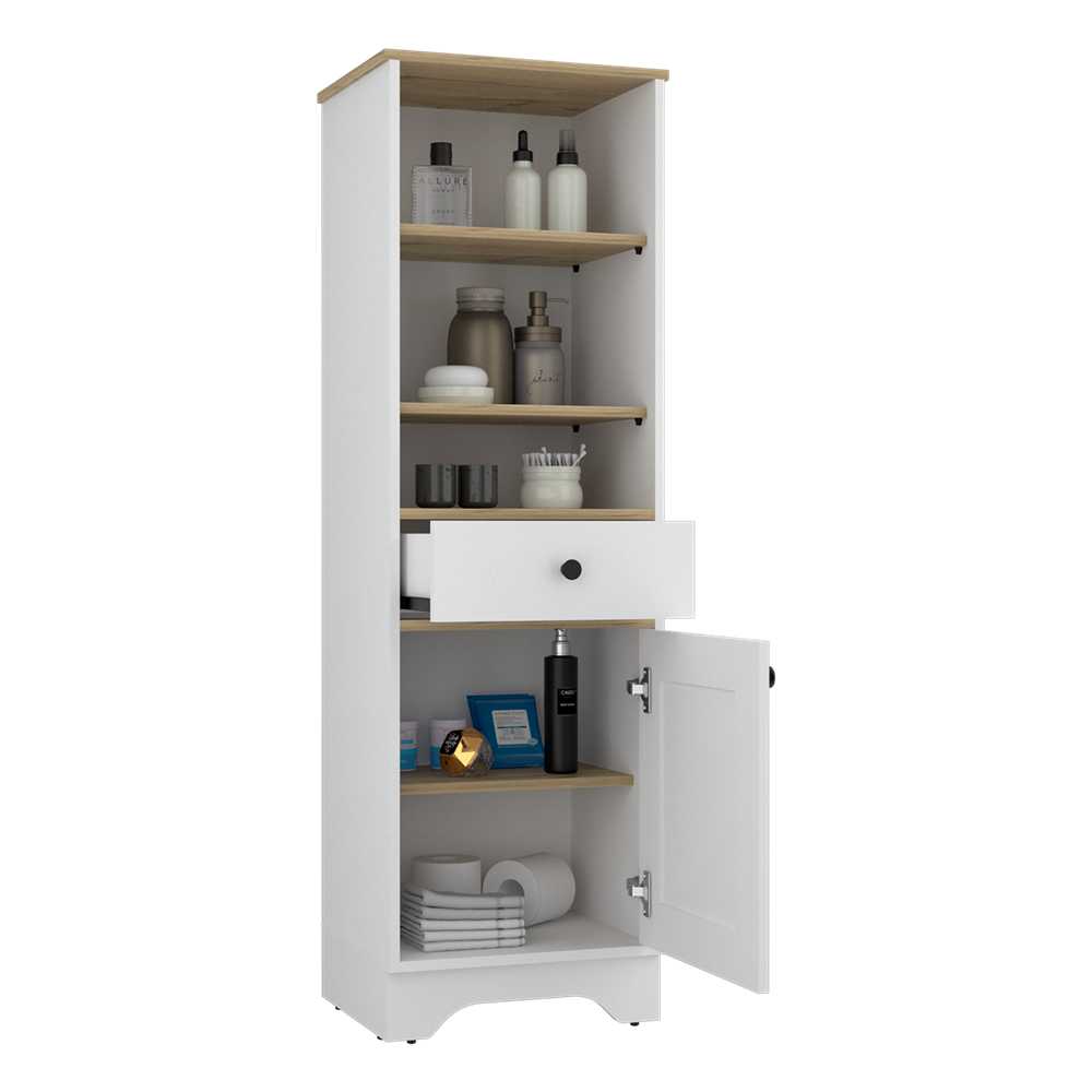 Optimizador de Baño BiColor Blanco 45x45cm con Un Cajón y con Dos Entrepaños - Muebles para Baño | Bylmo