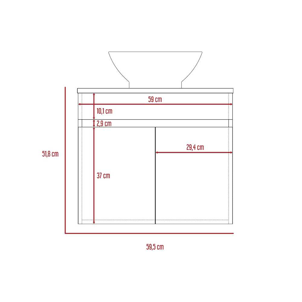 Mueble para Lavamanos Manchester Wengue 50x50cm Individual con Lavamanos y con con Una Puerta - Muebles para Baño | Bylmo