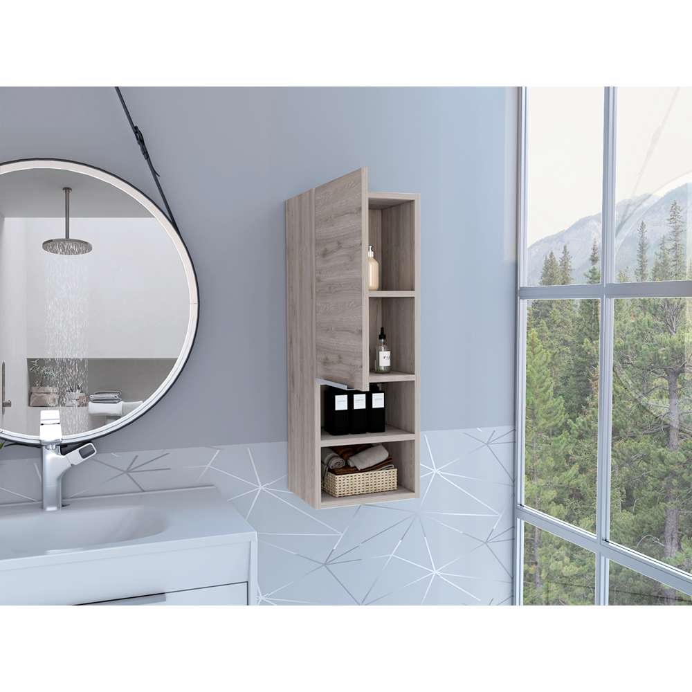 Gabinete de Baño Rectangular Mila Ceniza 30x30cm sin Espejo y con Una Puerta - Muebles para Baño | Bylmo