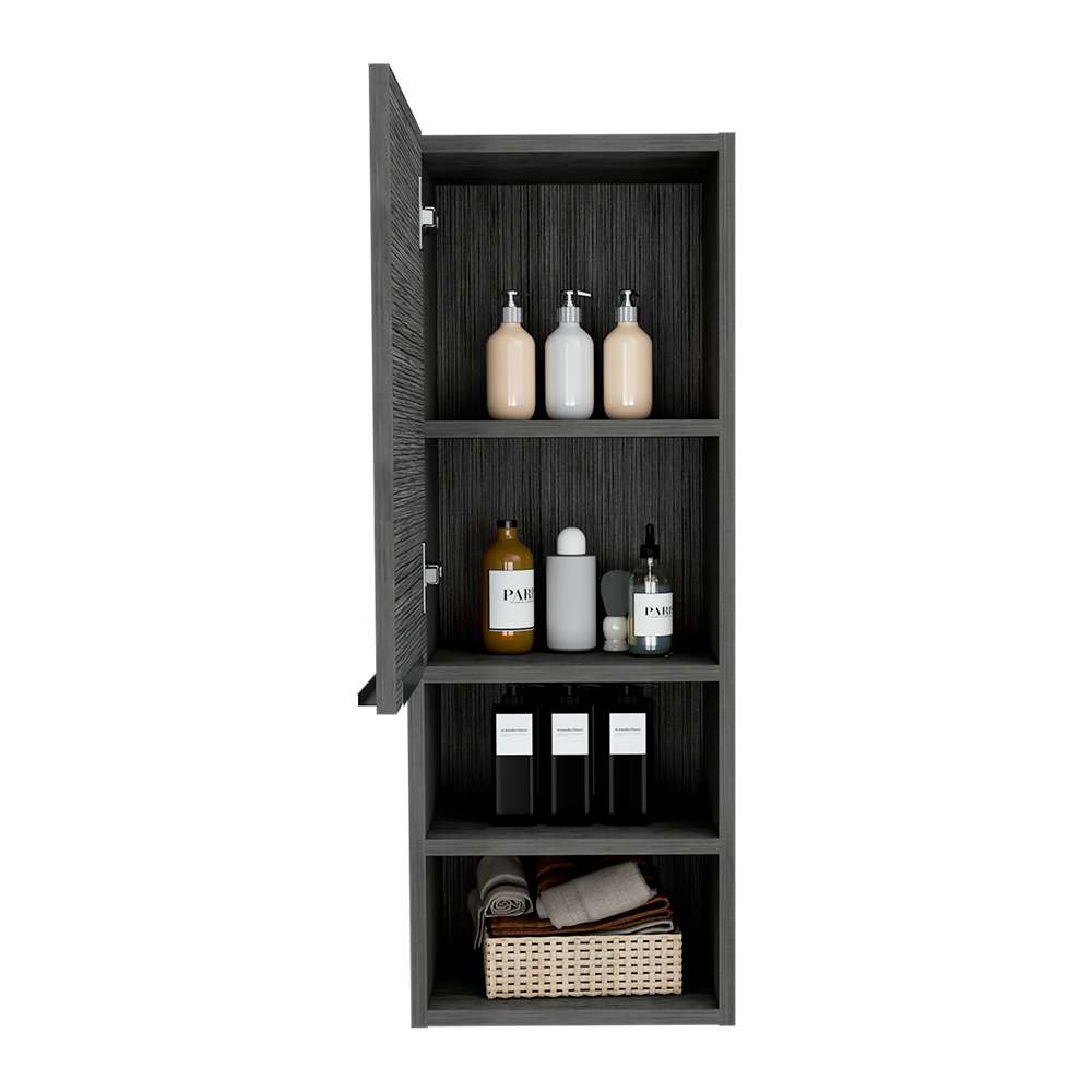 Gabinete de Baño Rectangular Mila Roble Gris 30x30cm sin Espejo y con Una Puerta - Muebles para Baño | Bylmo