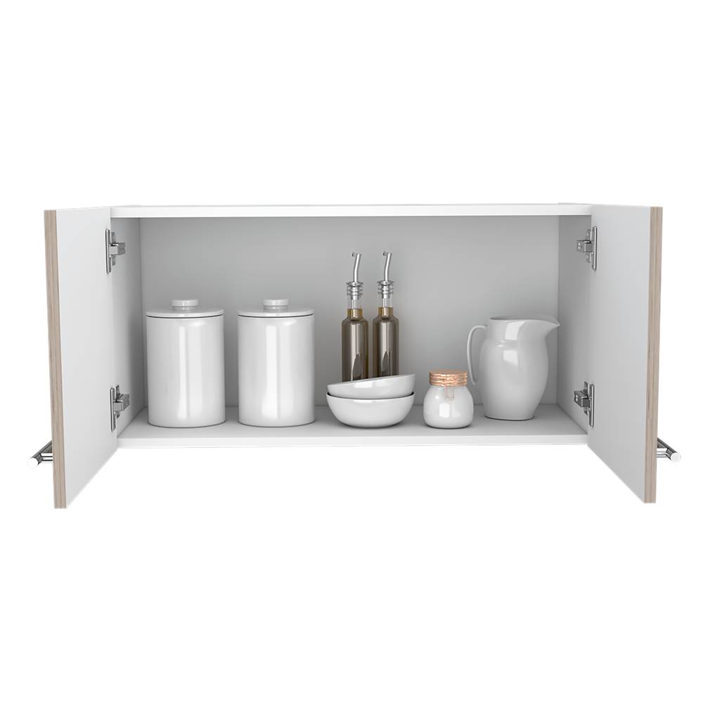 Mueble Auxiliar para Campana con Dos Puertas Manchester Ceniza y Blanco 76 cm - Muebles Organizadores | Bylmo