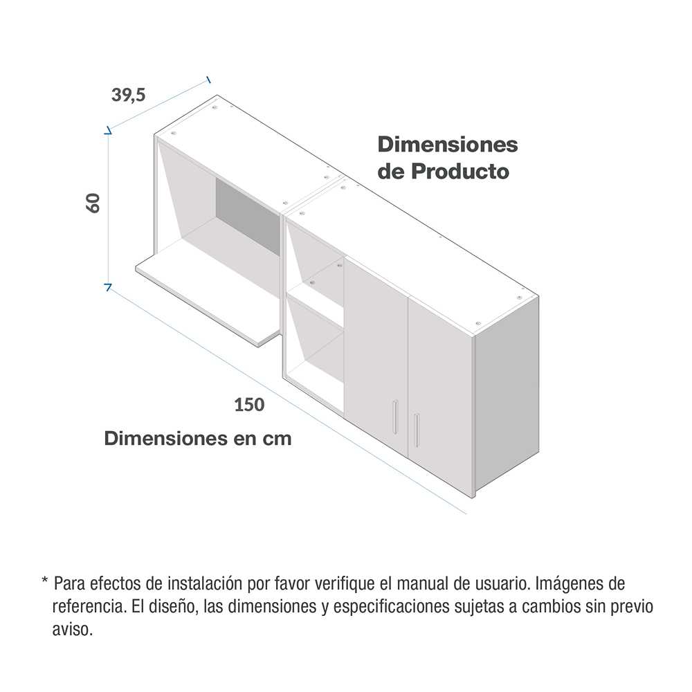 Mueble Superior con Dos Puertas Germ Amber 150 cm - Muebles Superiores | Bylmo