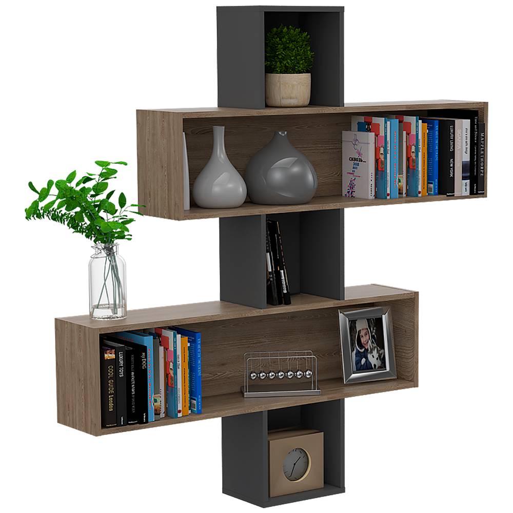 Repisa Wall Miel 127.1x20.1cm Rectangular Flotante con Dos Entrepaños - Repisas y Percheros | Bylmo