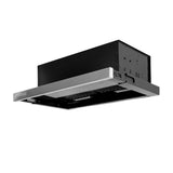 Campana Challenger Extraplana Negro y Plateado 60x19.5cm 110 Voltios de Tres Velocidades y con Filtro de Carbón - CAMPANAS Y EXTRACTORES | Bylmo
