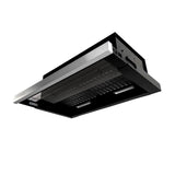 Campana Challenger Extraplana Negro y Plateado 60x19.5cm 110 Voltios de Tres Velocidades y con Filtro de Carbón - CAMPANAS Y EXTRACTORES | Bylmo