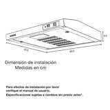 Campana Challenger Horizontal Plateado 59.7x8cm 110 Voltios de Dos Velocidades - CAMPANAS Y EXTRACTORES | Bylmo