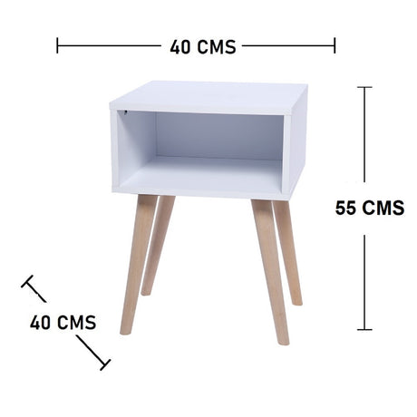 Mesa de Noche x 2 Turku Blanco 40x39cm con Un Compartimiento - Mesas de Noche | Bylmo