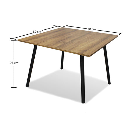 Comedor Look Amaretto y Negro 90x75cm Cuadrado de Cuatro Puestos y sin Sillas - Comedores | Bylmo