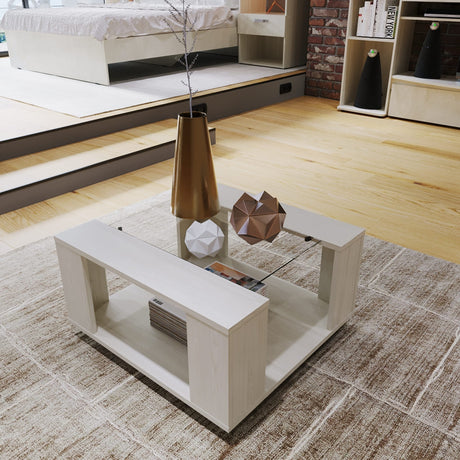 Mesa de Centro Comoros Niebla 60.2x31.7cm Rectangular y con Compartimientos - Mesas | Bylmo