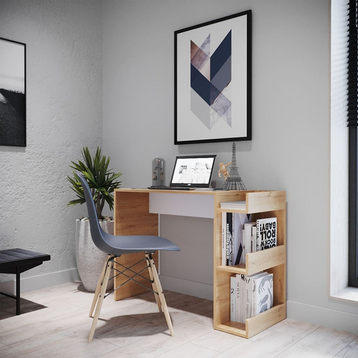 Escritorio Shelf Duna 100x73cm sin Cajones y con Organizador de Libros - Escritorios y Archivadores | Bylmo