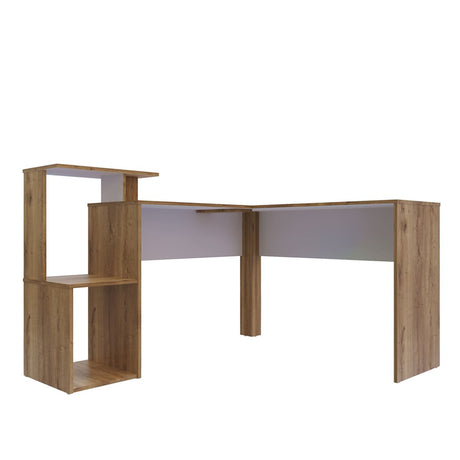 Escritorio en L DUNA 141.3x88cm sin Cajones y con Organizador de Libros - Escritorios y Archivadores | Bylmo