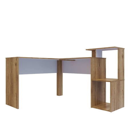 Escritorio en L DUNA 141.3x88cm sin Cajones y con Organizador de Libros - Escritorios y Archivadores | Bylmo
