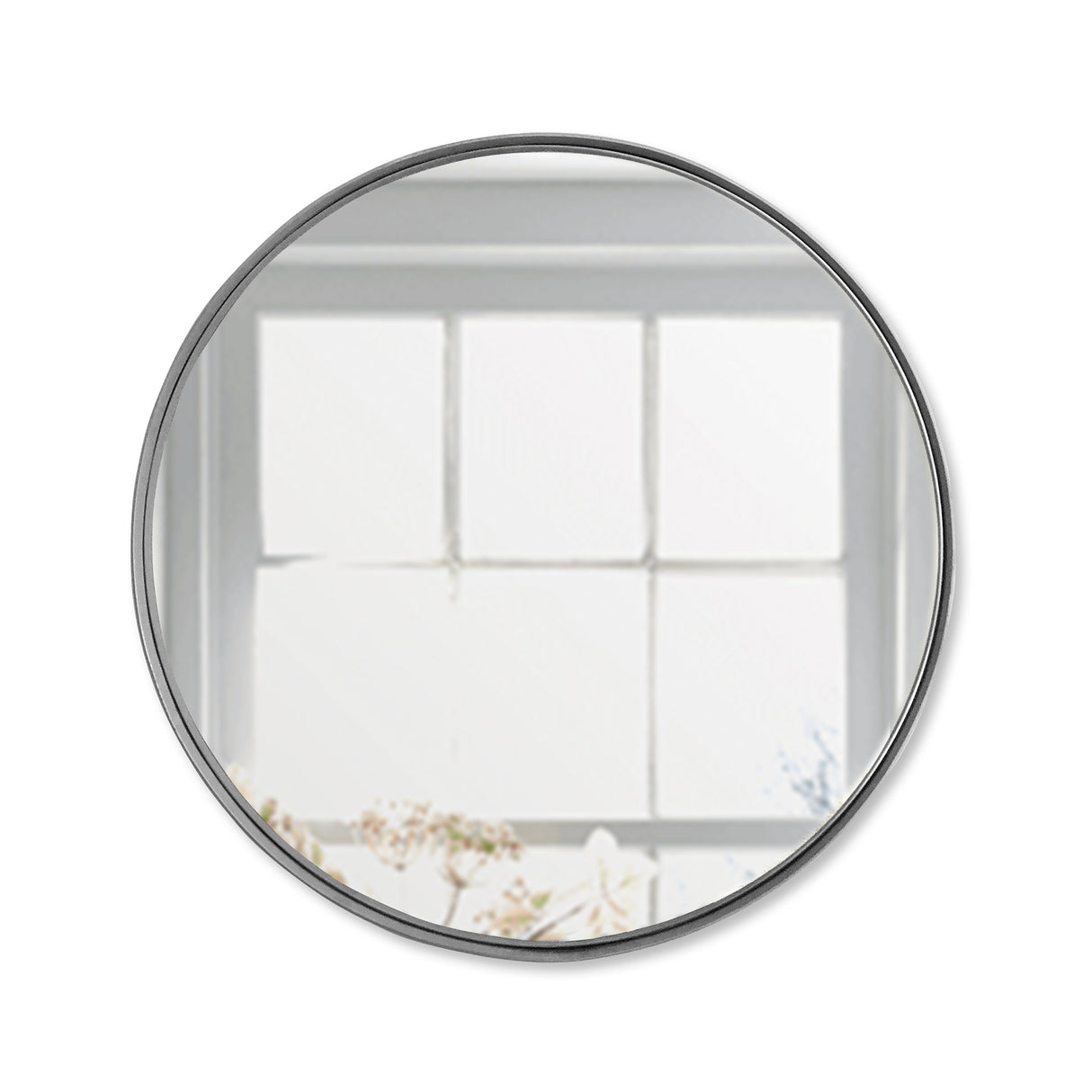 Espejo de Pared Osaka Plata 40x40cm Redondo con Marco Metalico - ESPEJOS DE PARED | Bylmo