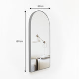 Espejo de Pared Ibiza Plata 60x120cm Arco Superior con Marco Metalico - ESPEJOS DE PARED | Bylmo