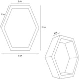 Set de 3 Repisas Hades Beige Claro 25x8cm Hexagonal con Tres Entrepaños - REPISAS | Bylmo