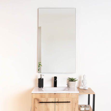 Espejo de Baño Garda Plateado 51.5x90cm Rectangular con Biselado - Espejos de Baño | Bylmo