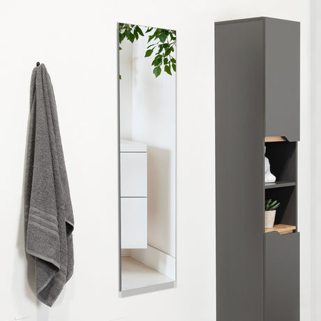 Espejo de Baño Amalfi Plateado 38x130cm Rectangular con Biselado - Espejos Decorativos | Bylmo