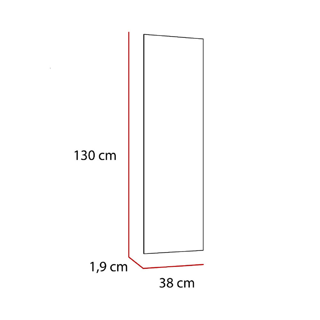 Espejo de Baño Amalfi Plateado 38x130cm Rectangular con Biselado - Espejos Decorativos | Bylmo