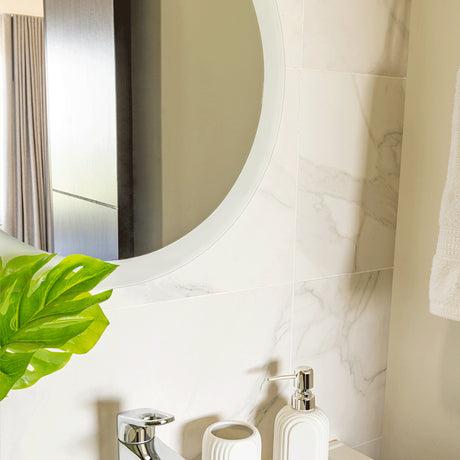 Espejo de Baño Venezia Plateado 50x50cm Redondo con Biselado - Espejos de Baño | Bylmo
