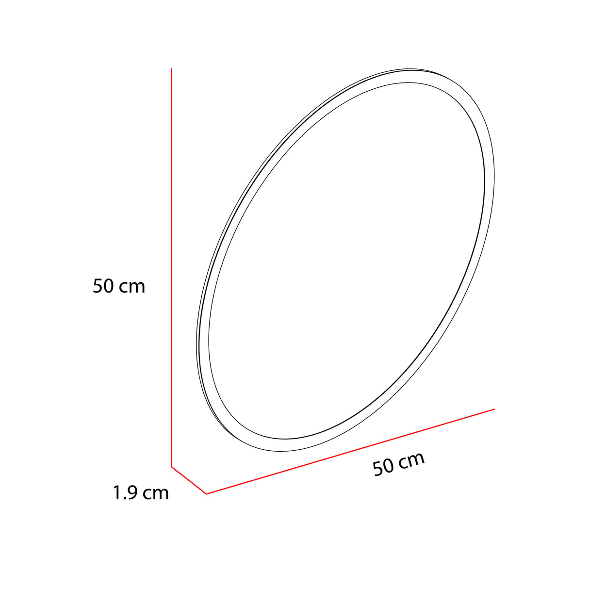 Espejo de Baño Venezia Plateado 50x50cm Redondo con Biselado - Espejos de Baño | Bylmo