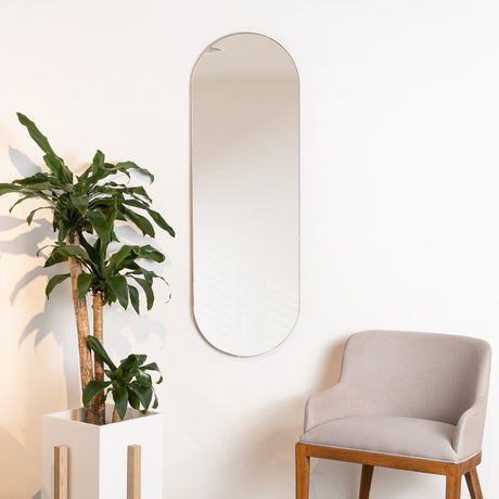 Espejo de Baño Lucerna Plateado 40x120cm Ovalado con Biselado - Espejos Decorativos | Bylmo