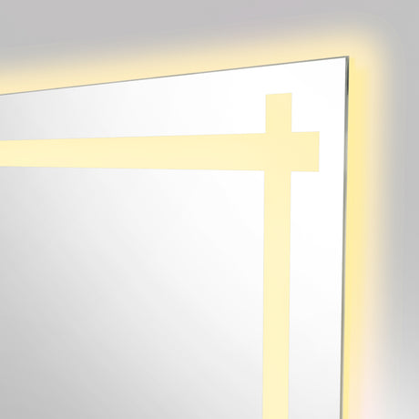 Espejo de Baño Broni Plateado 60x90cm Rectangular y con Iluminiación Led - Espejos Decorativos | Bylmo