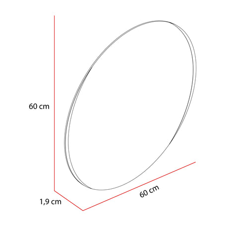 Espejo de Baño Dakota Plateado 60x60cm Redondo - Espejos Decorativos | Bylmo