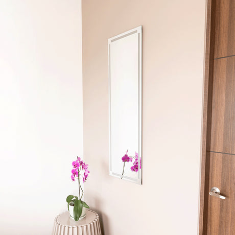 Espejo de Pared Lugo Plateado 45x130cm Rectangular sin Marco - Espejos Decorativos | Bylmo