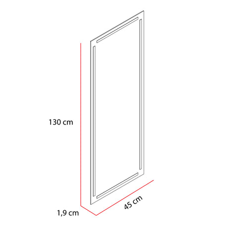 Espejo de Pared Lugo Plateado 45x130cm Rectangular sin Marco - Espejos Decorativos | Bylmo