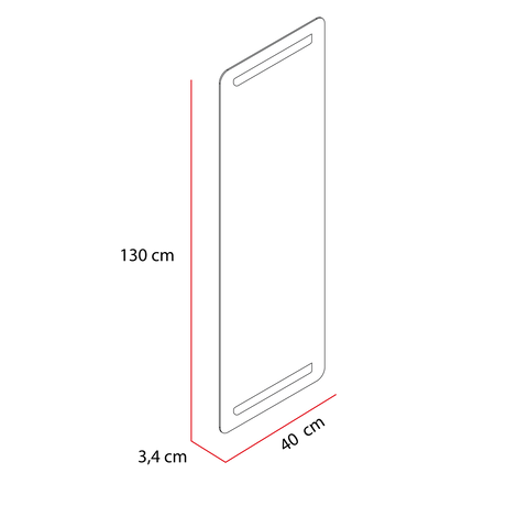 Espejo de Baño Melilla Gris 40x130cm Rectangular con Sandblasting y con Iluminación Led - ESPEJOS DE BANHO | Bylmo