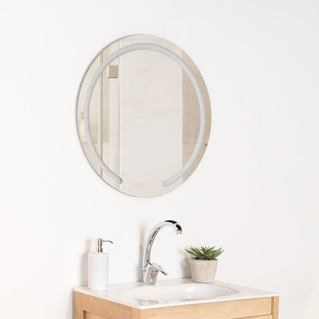 Espejo de Baño Ovalle Plateado 60x60cm Redondo - Espejos Decorativos | Bylmo